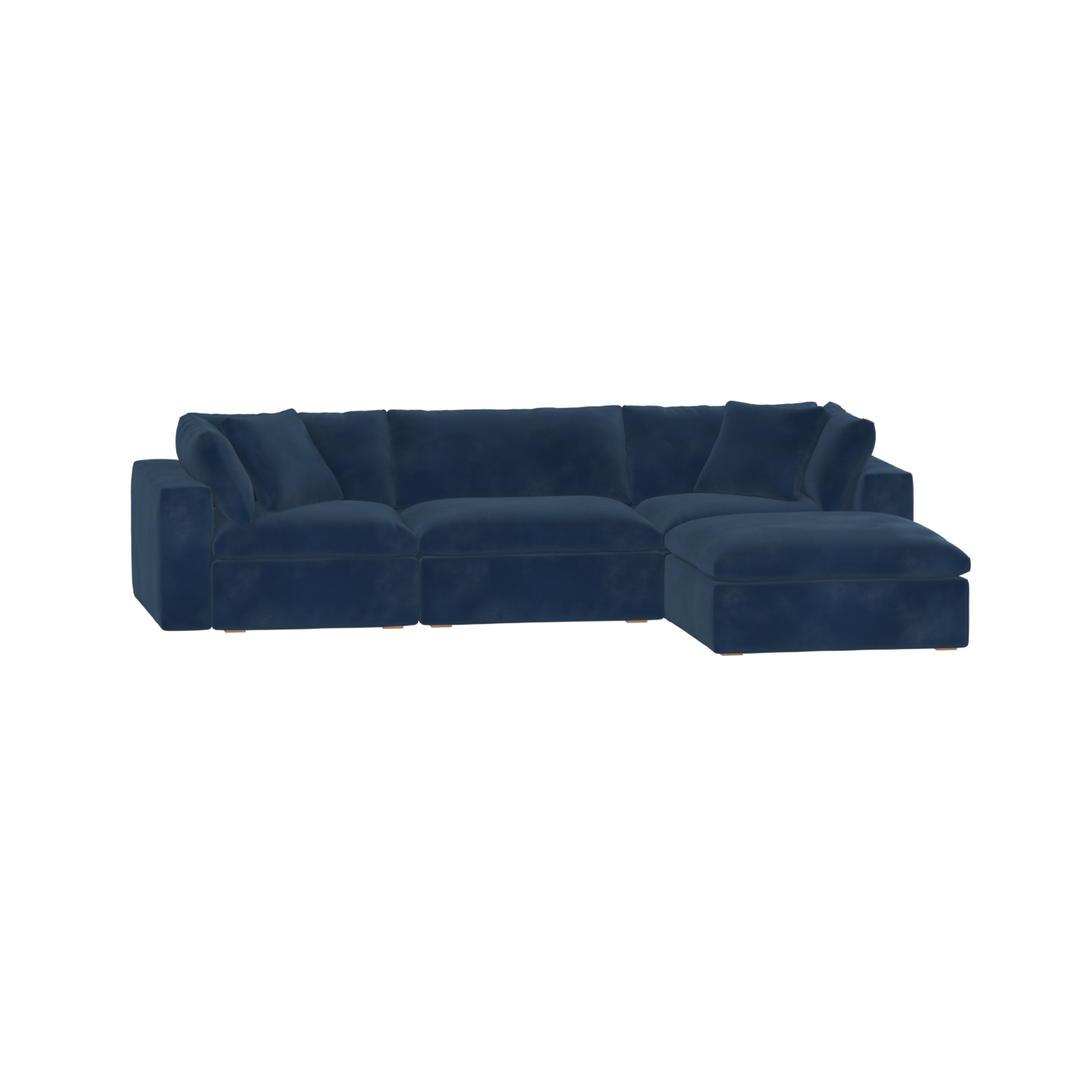 Canapé d'angle modulaire trois places Ari avec personnalisation complète du tissu