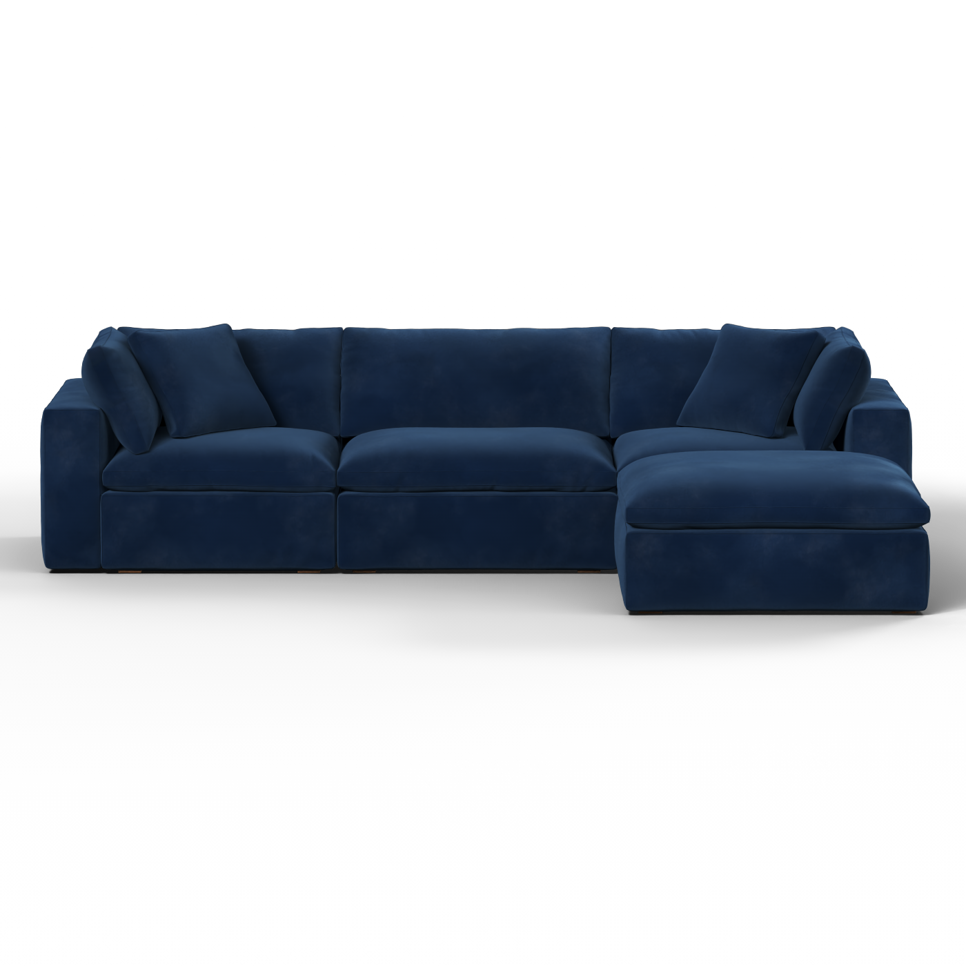 Canapé d'angle modulaire trois places Ari avec personnalisation complète du tissu