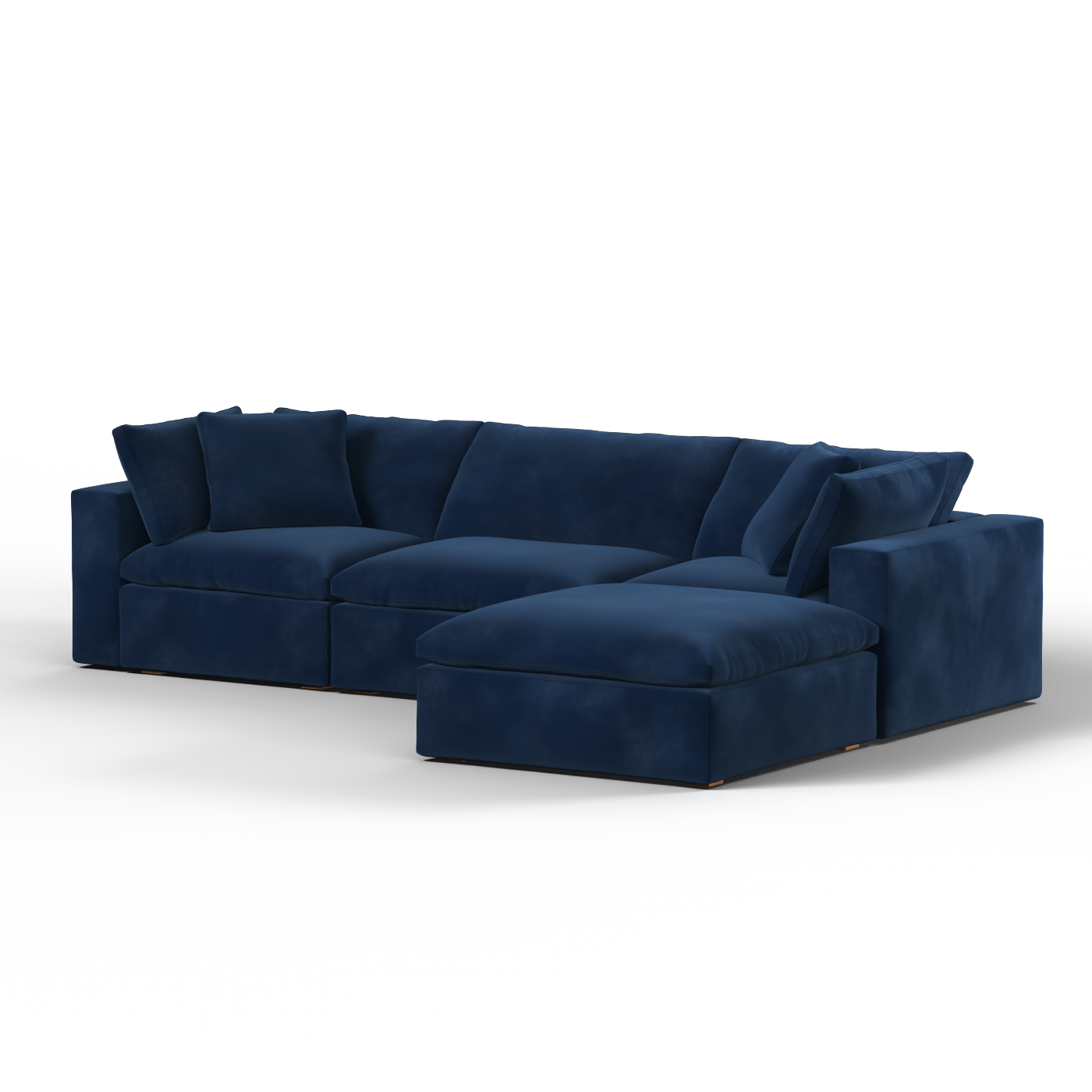 Canapé d'angle modulaire trois places Ari avec personnalisation complète du tissu