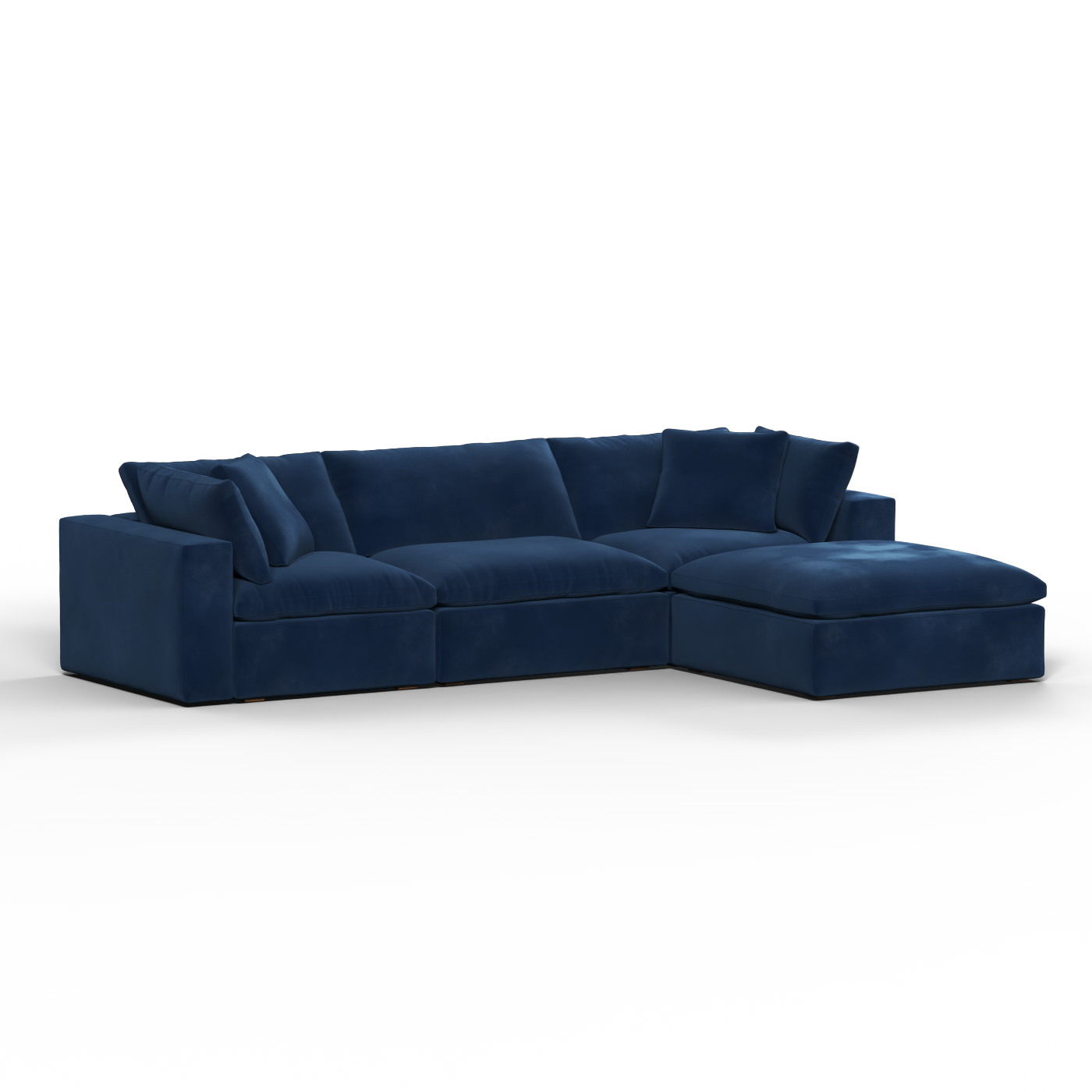 Canapé d'angle modulaire trois places Ari avec personnalisation complète du tissu