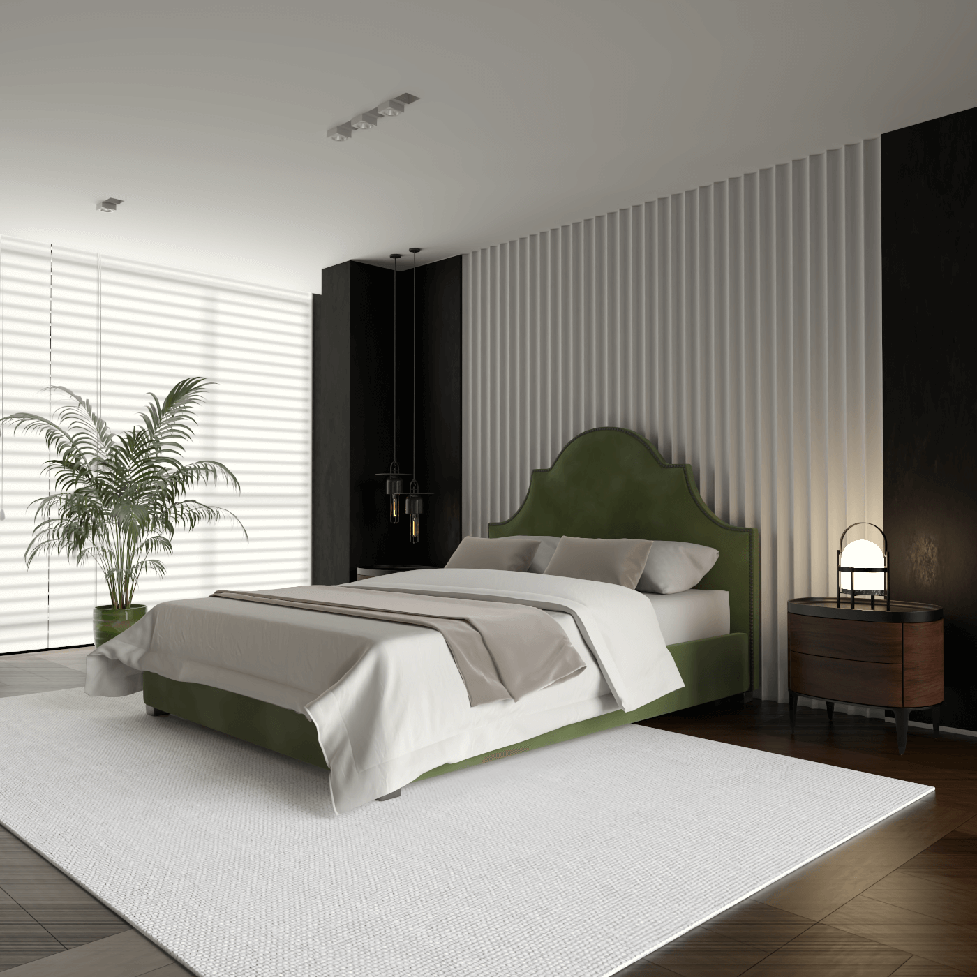 Ariana Double Bed with Elegant Headboard