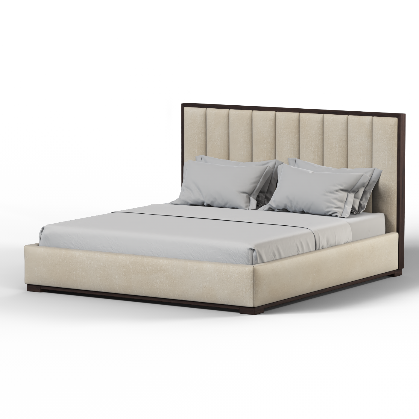 Ava Bed with Framed Vertical Headboard Panels