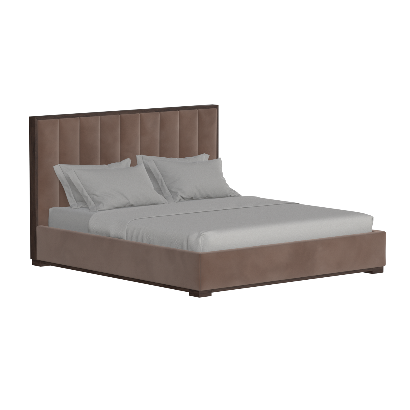 Ava Bed with Framed Vertical Headboard Panels