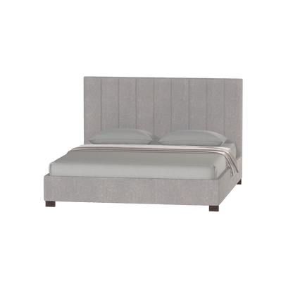Lit à tête de lit haute Ava en tissu de luxe