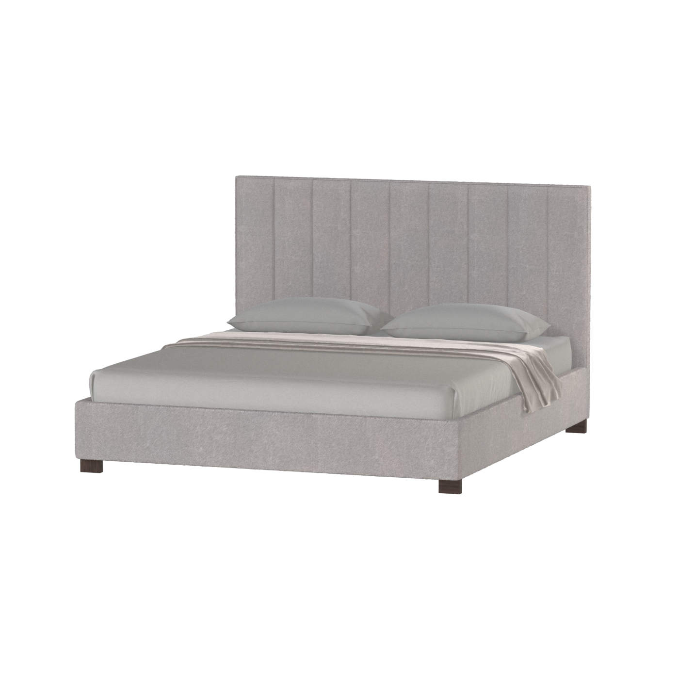 Lit à tête de lit haute Ava en tissu de luxe