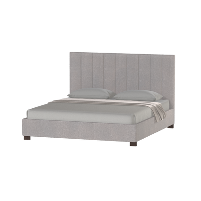 Lit à tête de lit haute Ava en tissu de luxe