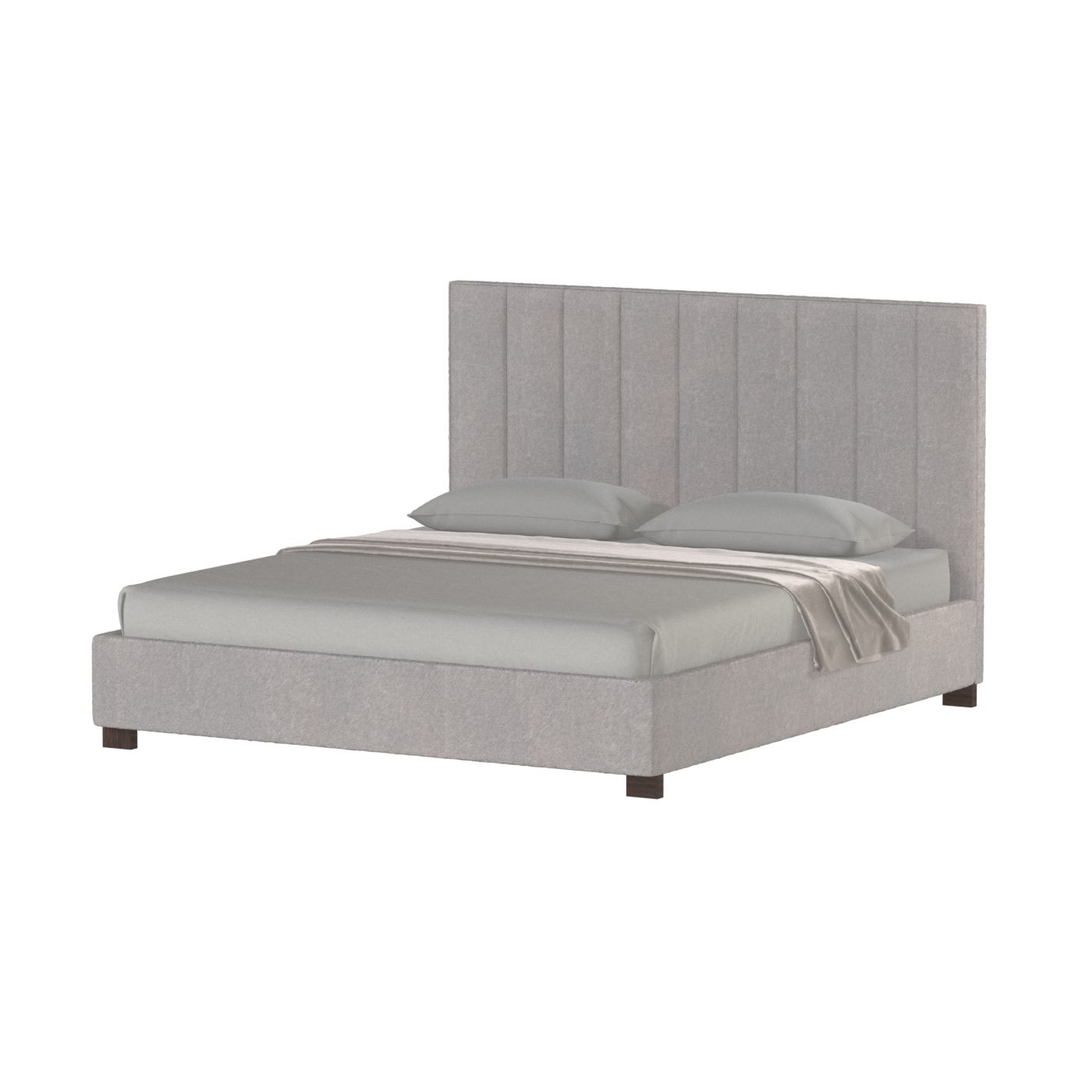 Lit à tête de lit haute Ava en tissu de luxe