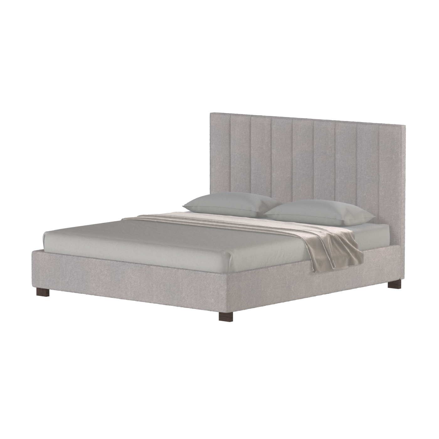 Lit à tête de lit haute Ava en tissu de luxe
