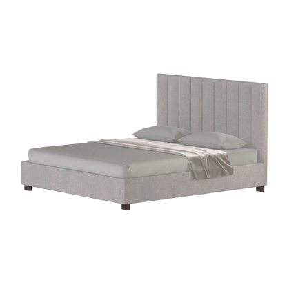 Lit à tête de lit haute Ava en tissu de luxe