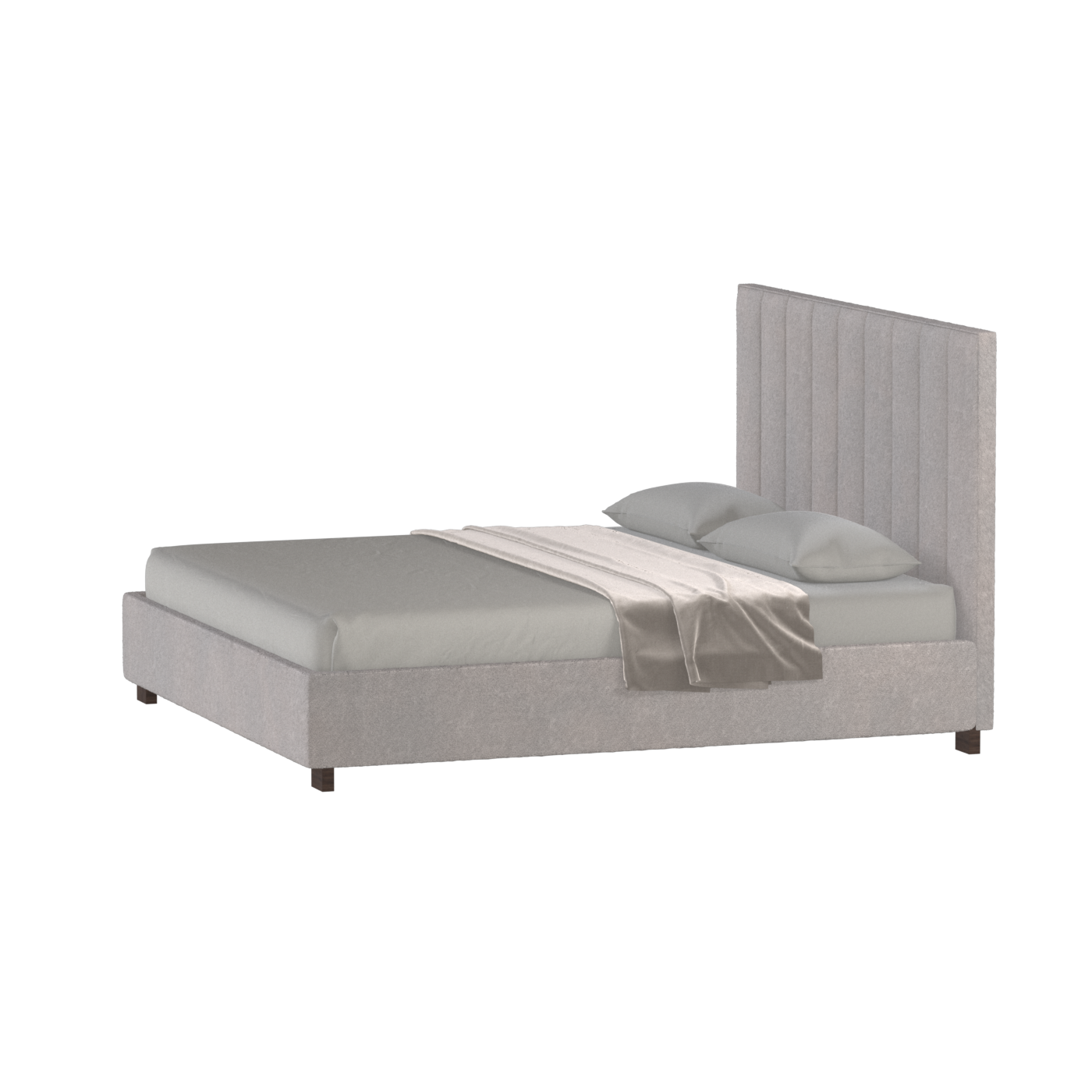 Lit à tête de lit haute Ava en tissu de luxe