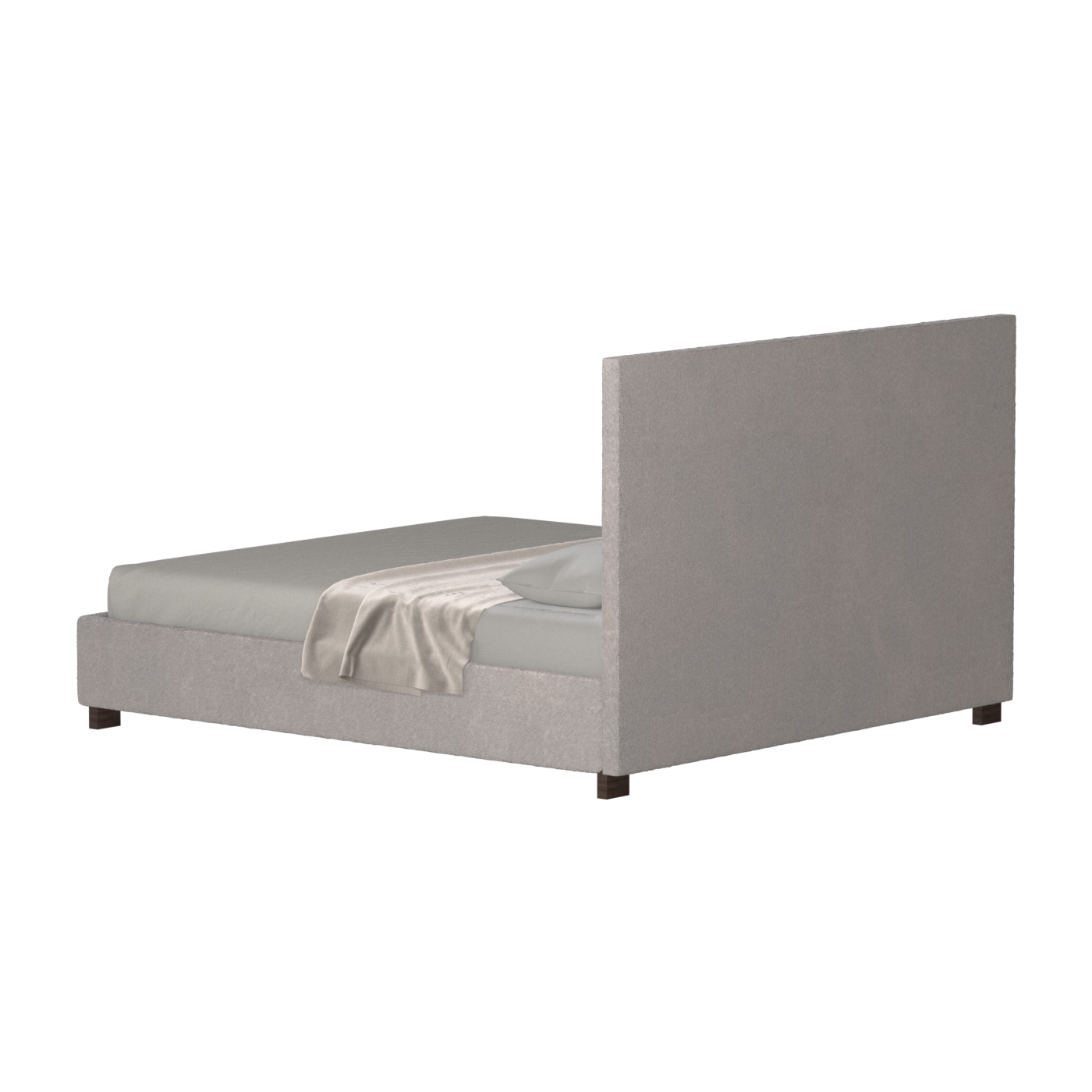 Lit à tête de lit haute Ava en tissu de luxe