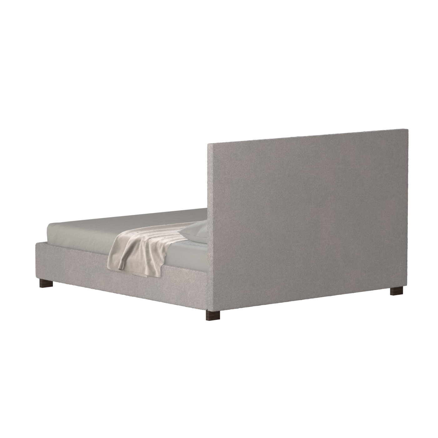 Lit à tête de lit haute Ava en tissu de luxe