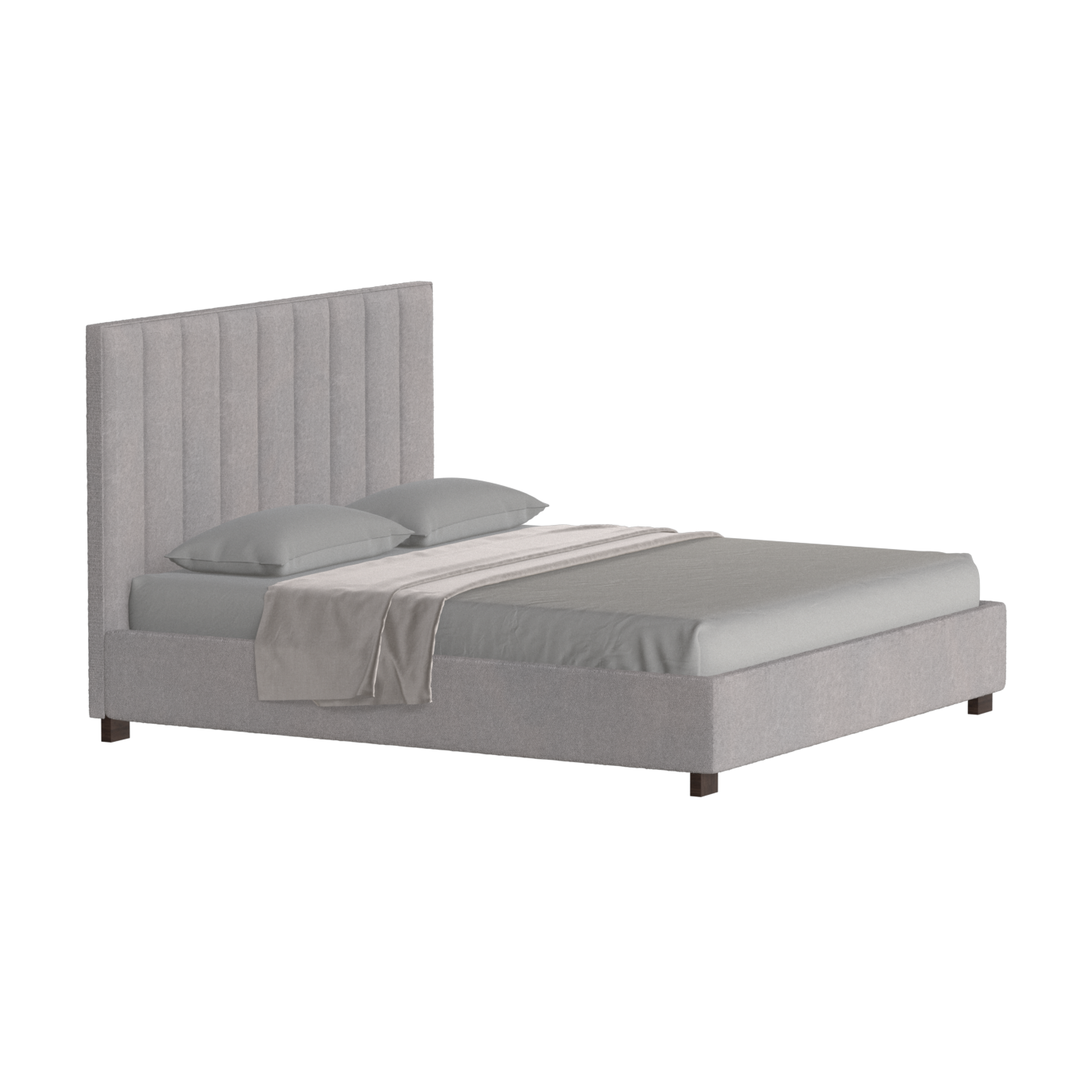 Lit à tête de lit haute Ava en tissu de luxe
