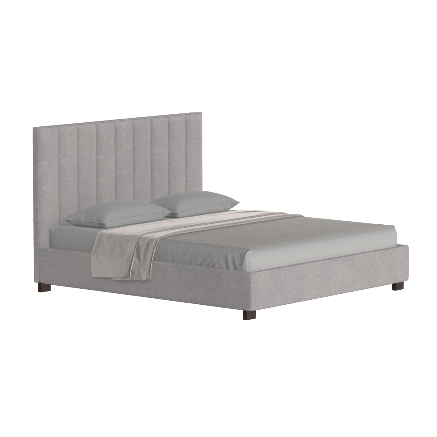 Lit à tête de lit haute Ava en tissu de luxe