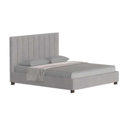 Lit à tête de lit haute Ava en tissu de luxe