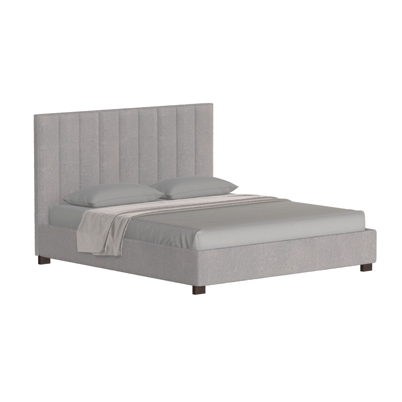 Lit à tête de lit haute Ava en tissu de luxe
