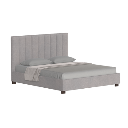 Lit à tête de lit haute Ava en tissu de luxe