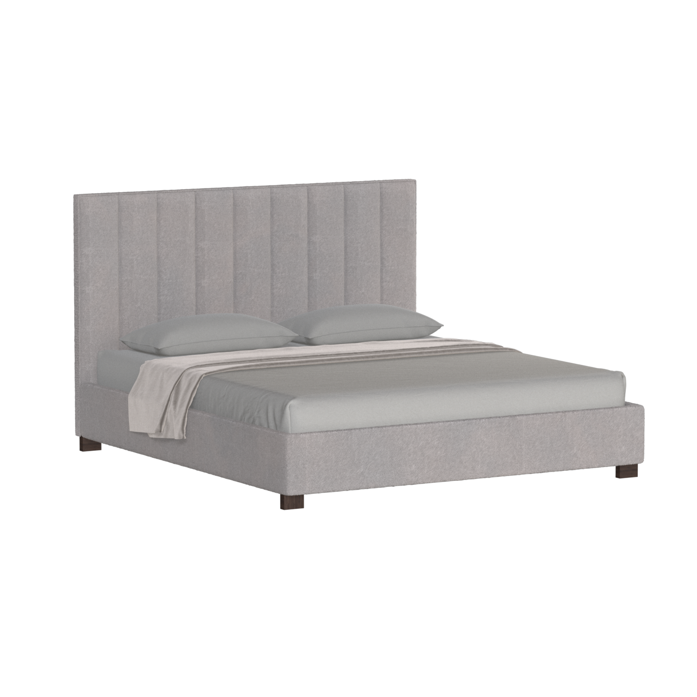 Lit à tête de lit haute Ava en tissu de luxe