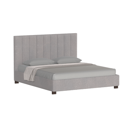 Lit à tête de lit haute Ava en tissu de luxe