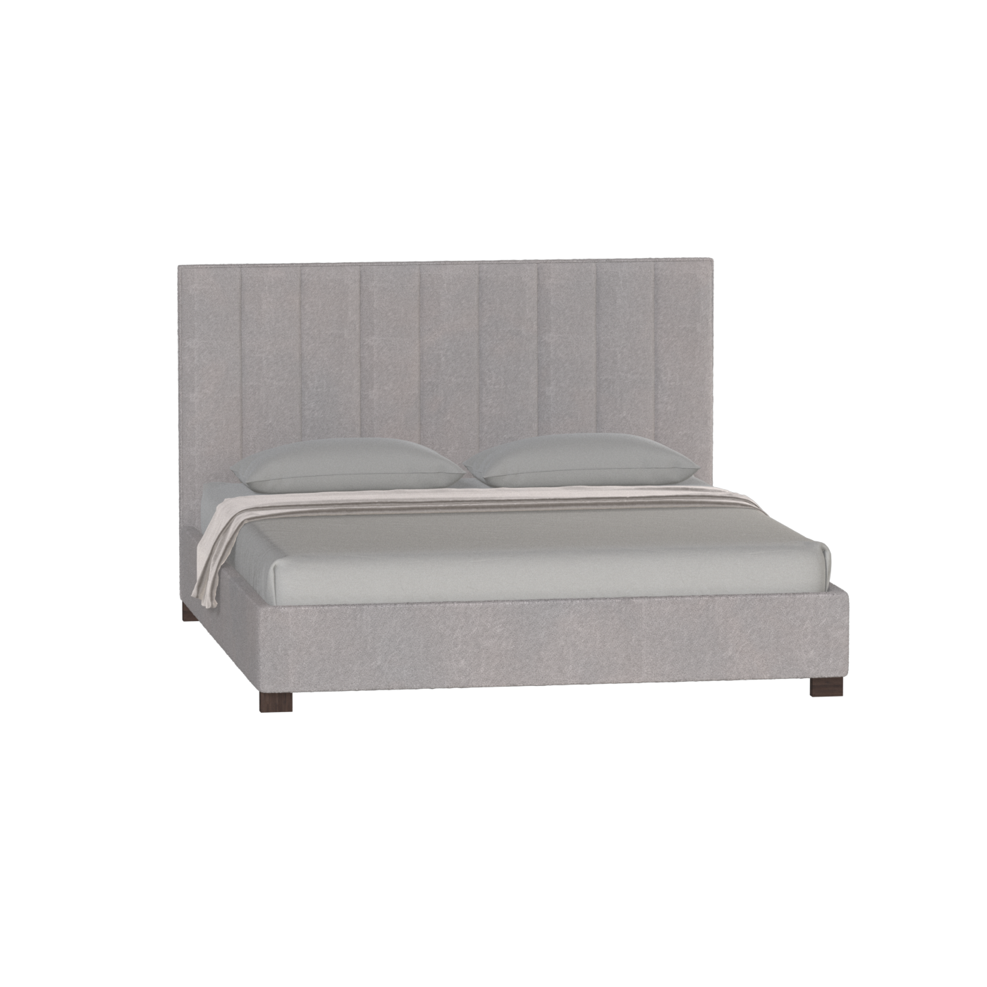 Lit à tête de lit haute Ava en tissu de luxe