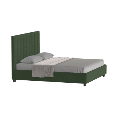 Lit à tête de lit haute Ava en tissu de luxe