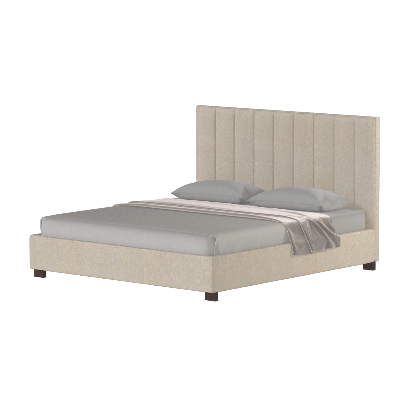 Ava High Headboard Bed in Luxe Fabric