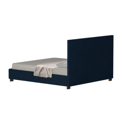Lit à tête de lit haute Ava en tissu de luxe