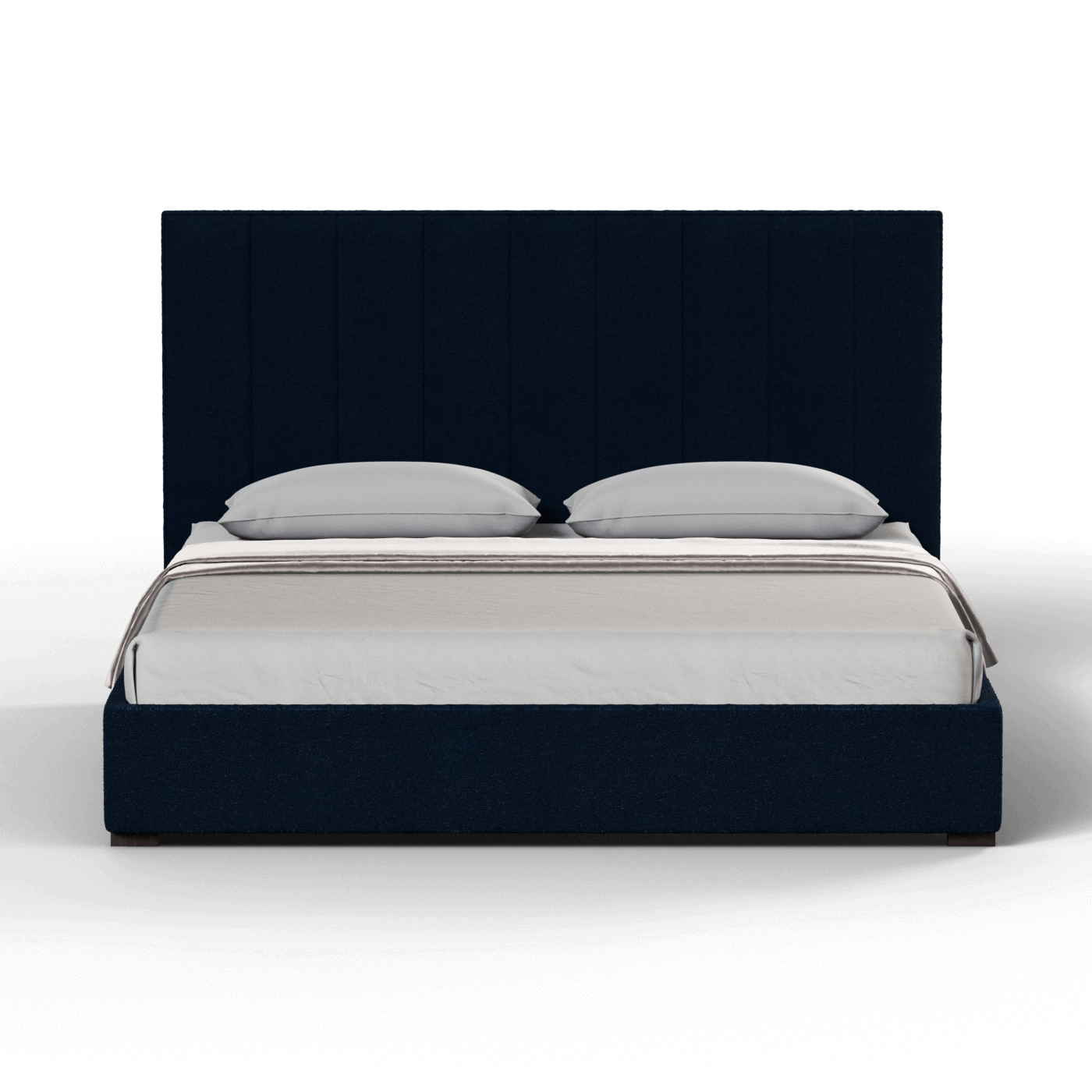 Lit à tête de lit haute Ava en tissu de luxe