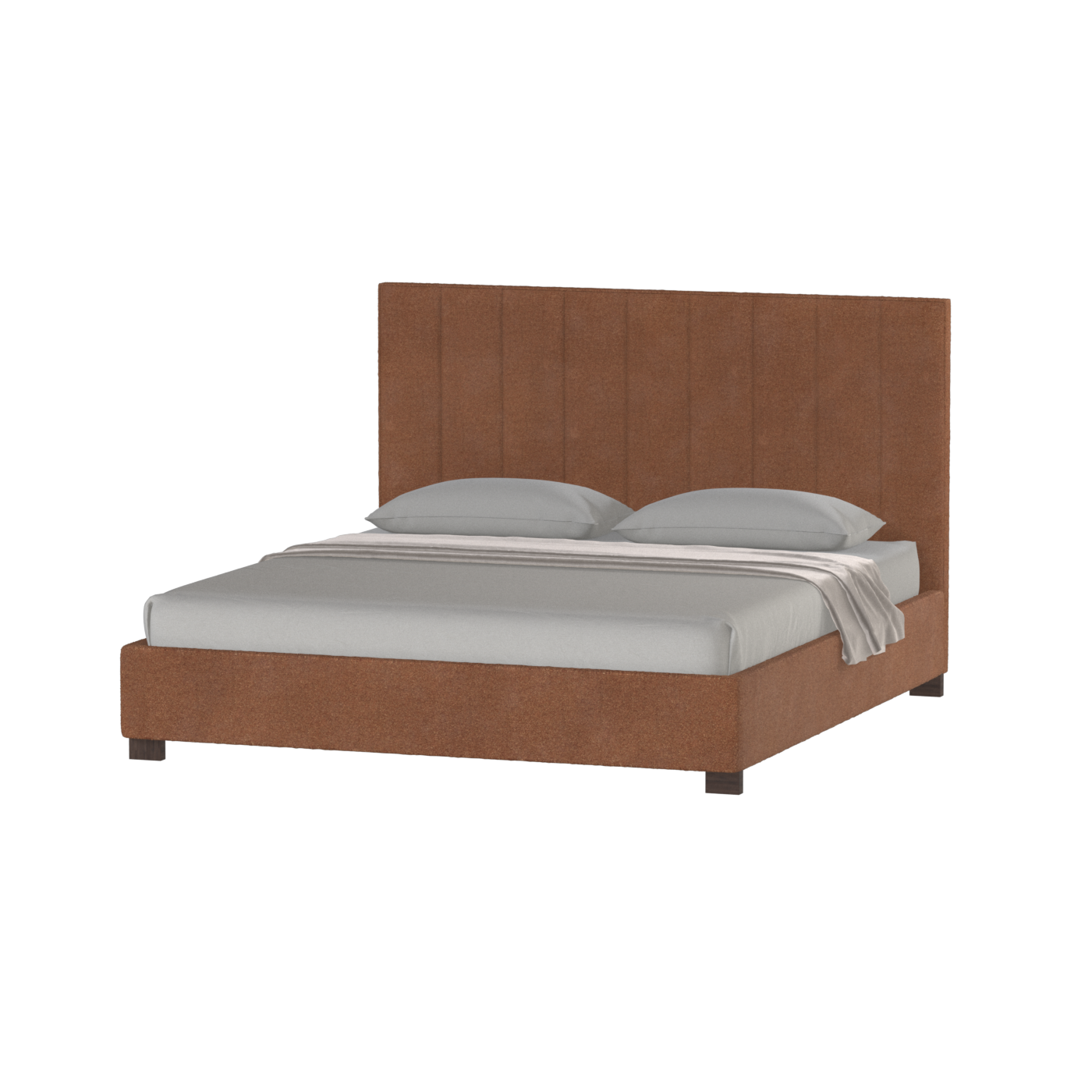 Ava High Headboard Bed in Luxe Fabric