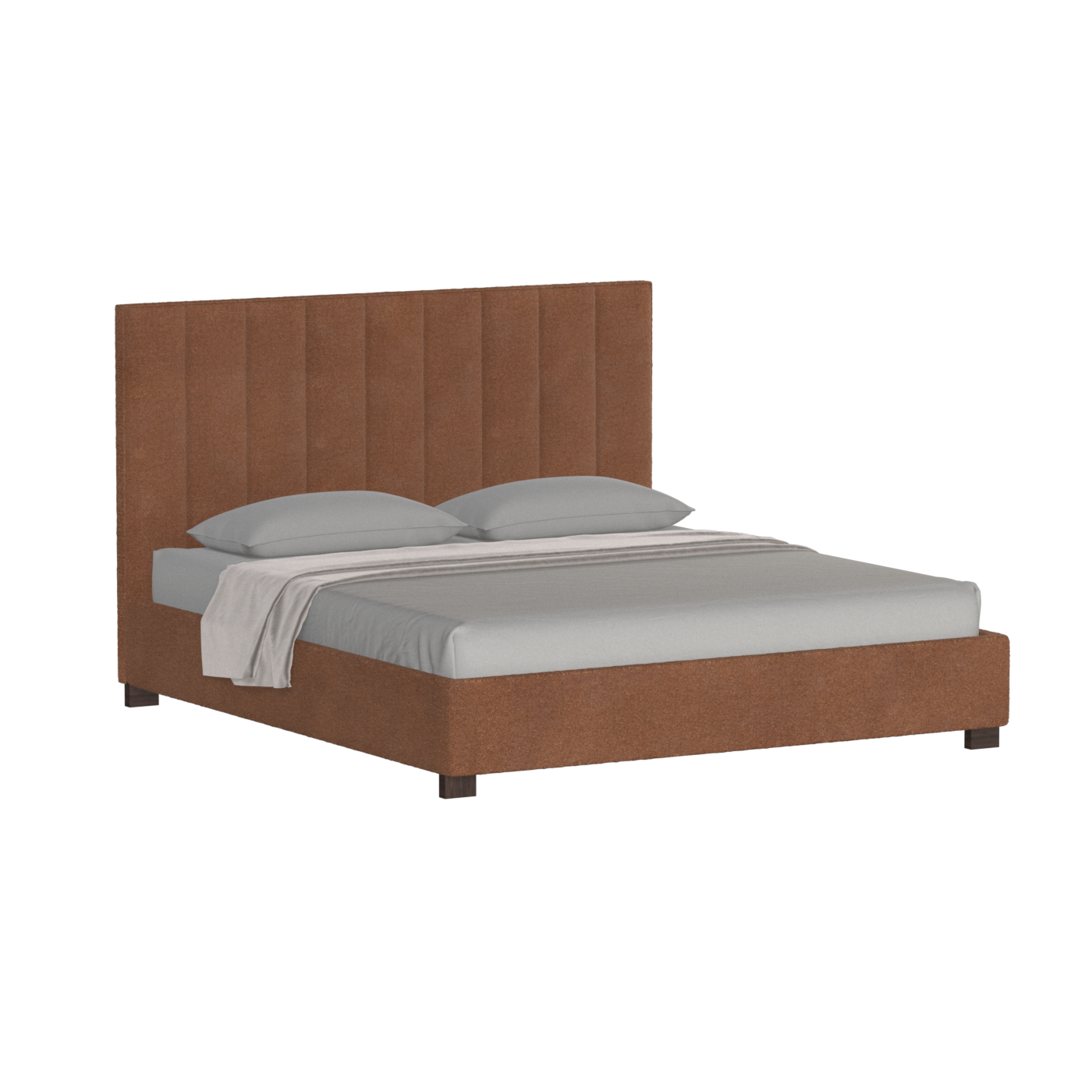 Ava High Headboard Bed in Luxe Fabric