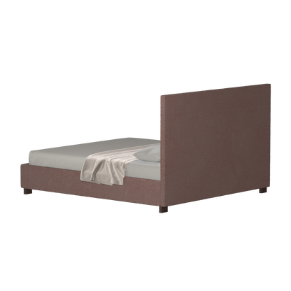 Lit à tête de lit haute Ava en tissu de luxe
