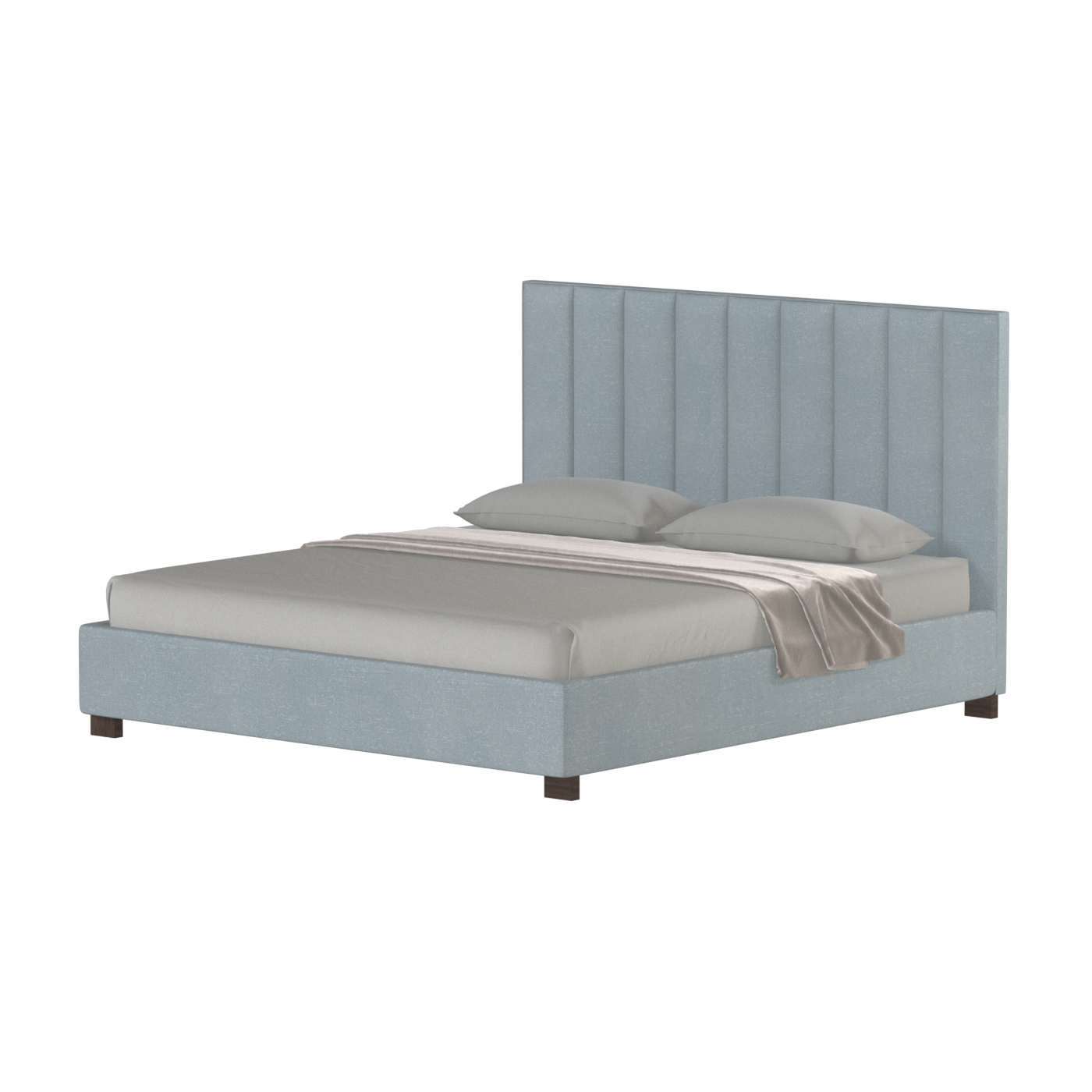 Ava High Headboard Bed in Luxe Fabric