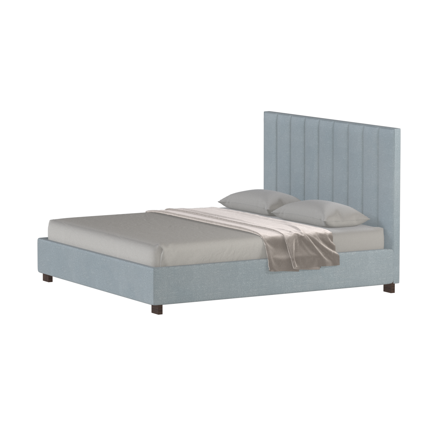 Ava High Headboard Bed in Luxe Fabric