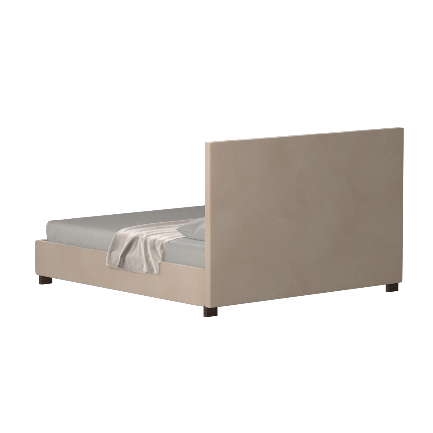 Lit à tête de lit haute Ava en tissu de luxe