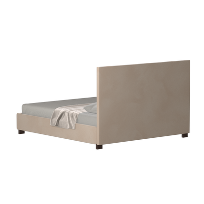 Lit à tête de lit haute Ava en tissu de luxe