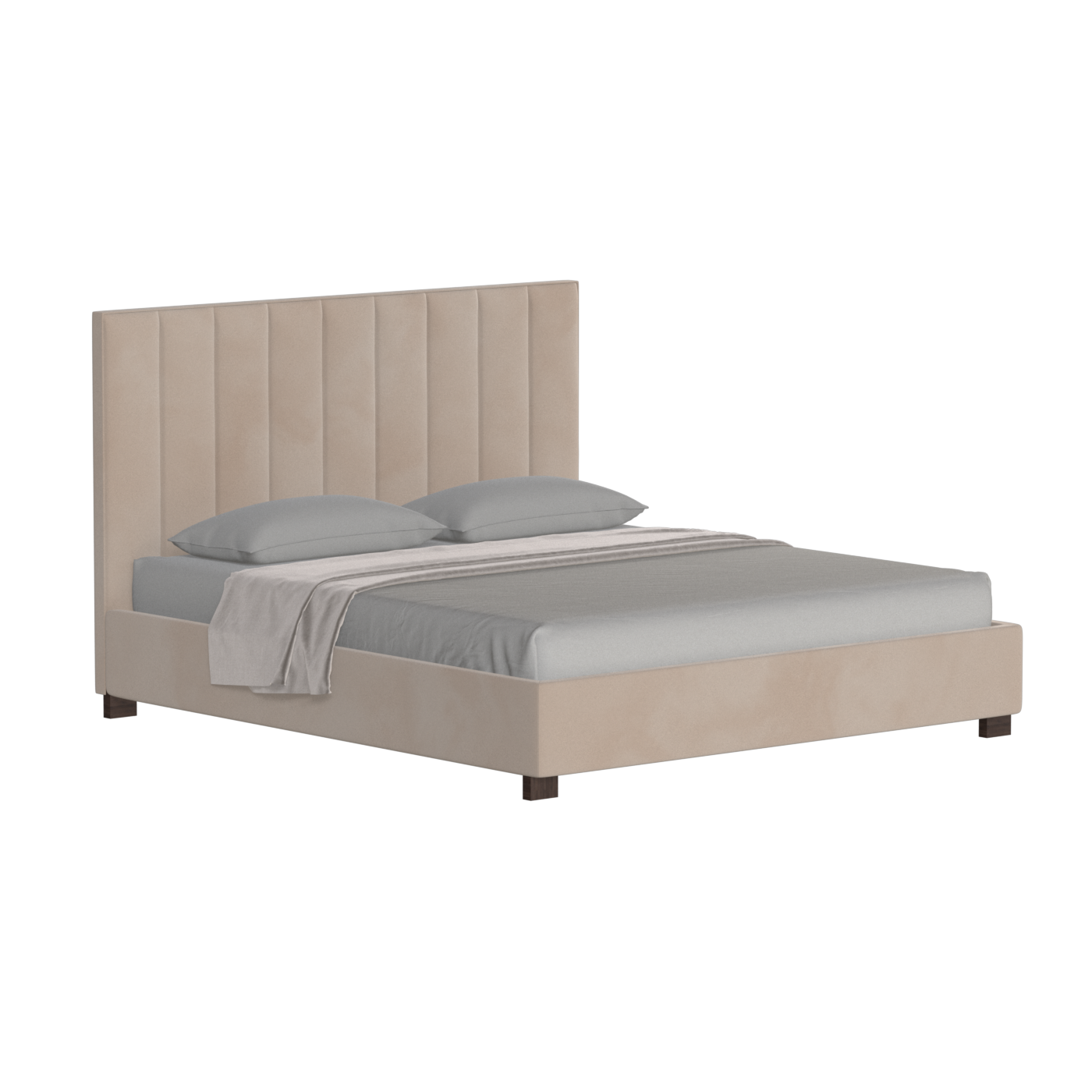 Lit à tête de lit haute Ava en tissu de luxe