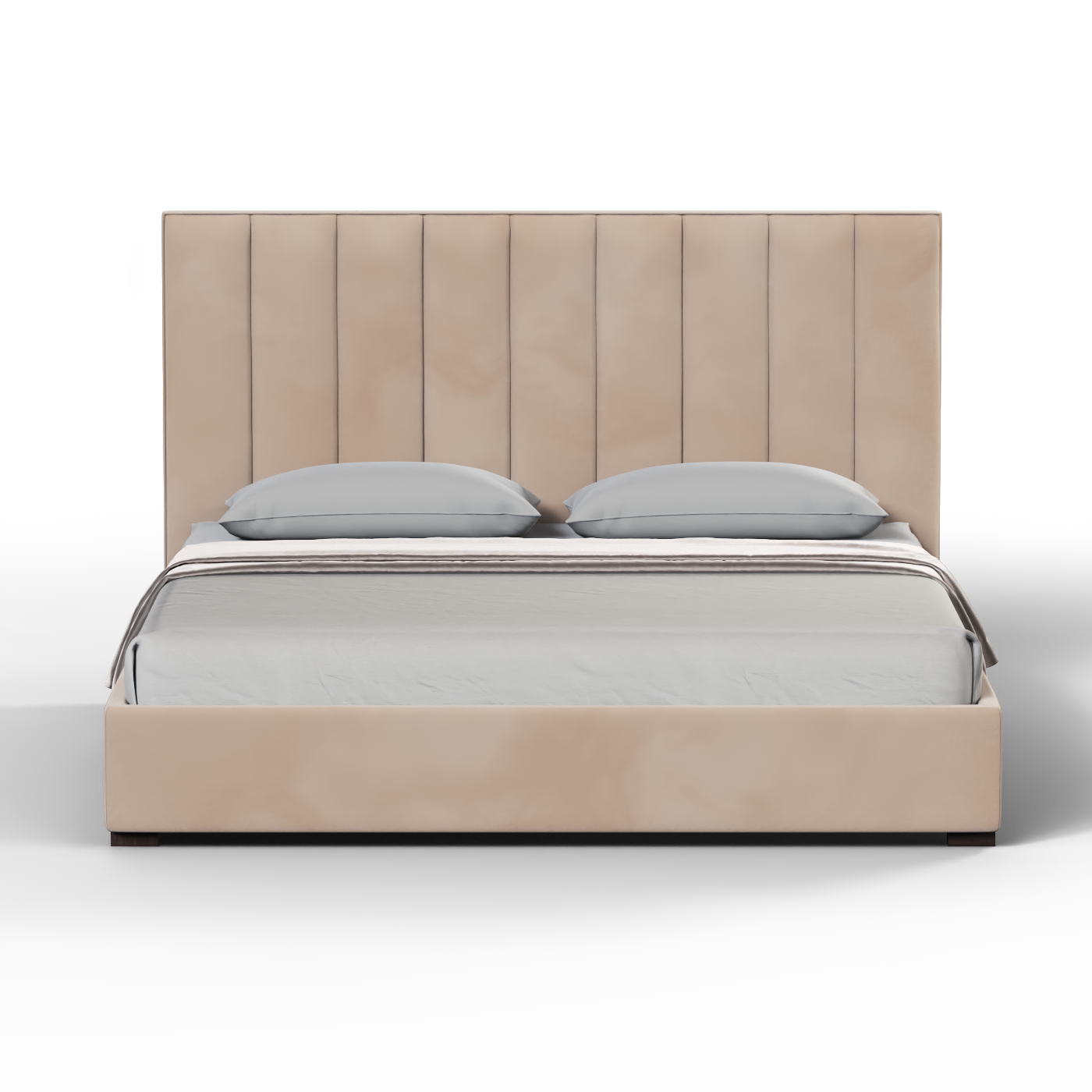 Lit à tête de lit haute Ava en tissu de luxe