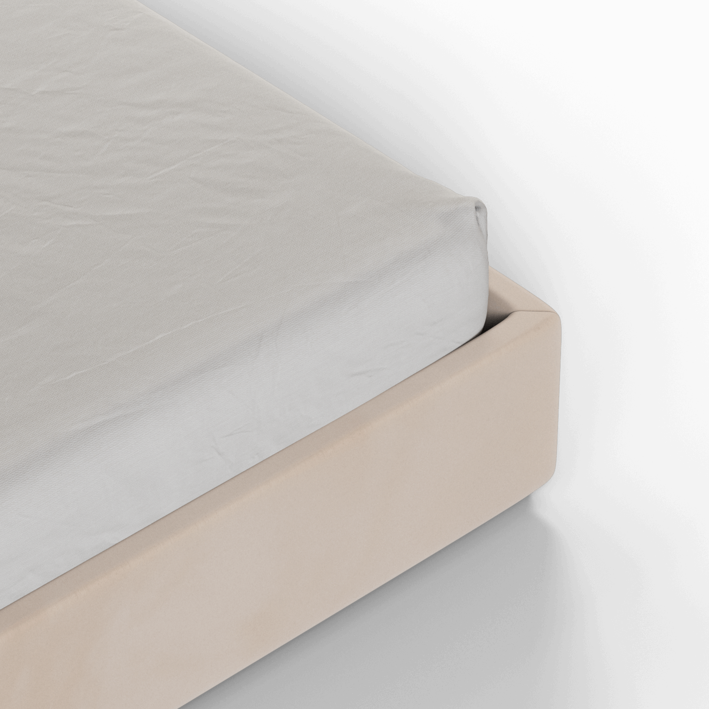 Lit à tête de lit haute Ava en tissu de luxe