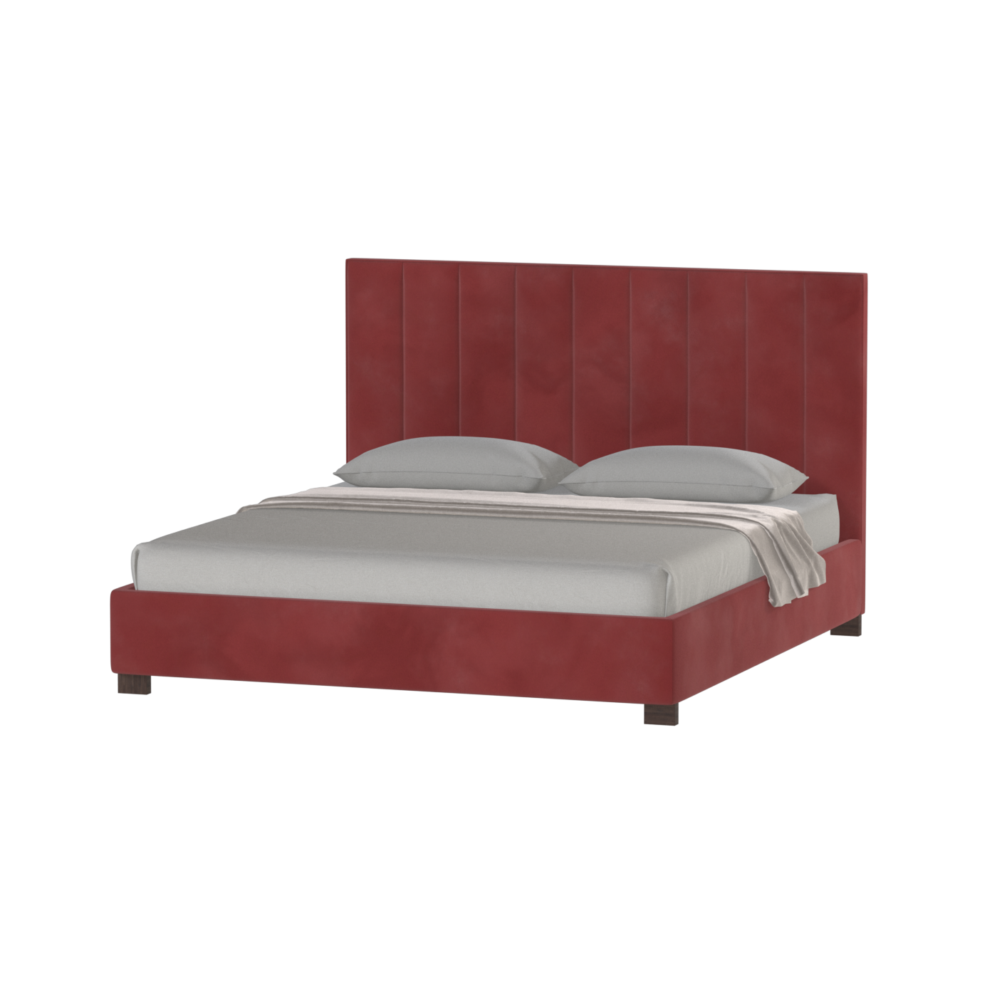 Lit à tête de lit haute Ava en tissu de luxe