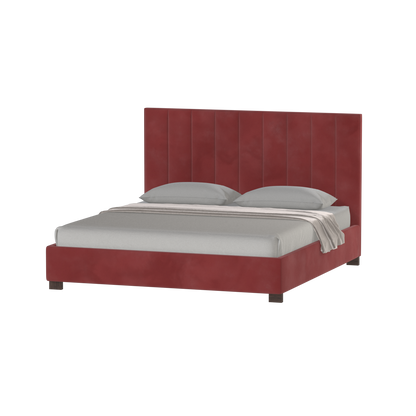 Lit à tête de lit haute Ava en tissu de luxe