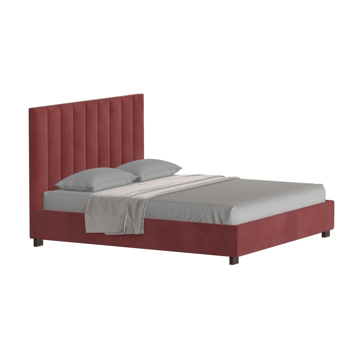 Lit à tête de lit haute Ava en tissu de luxe
