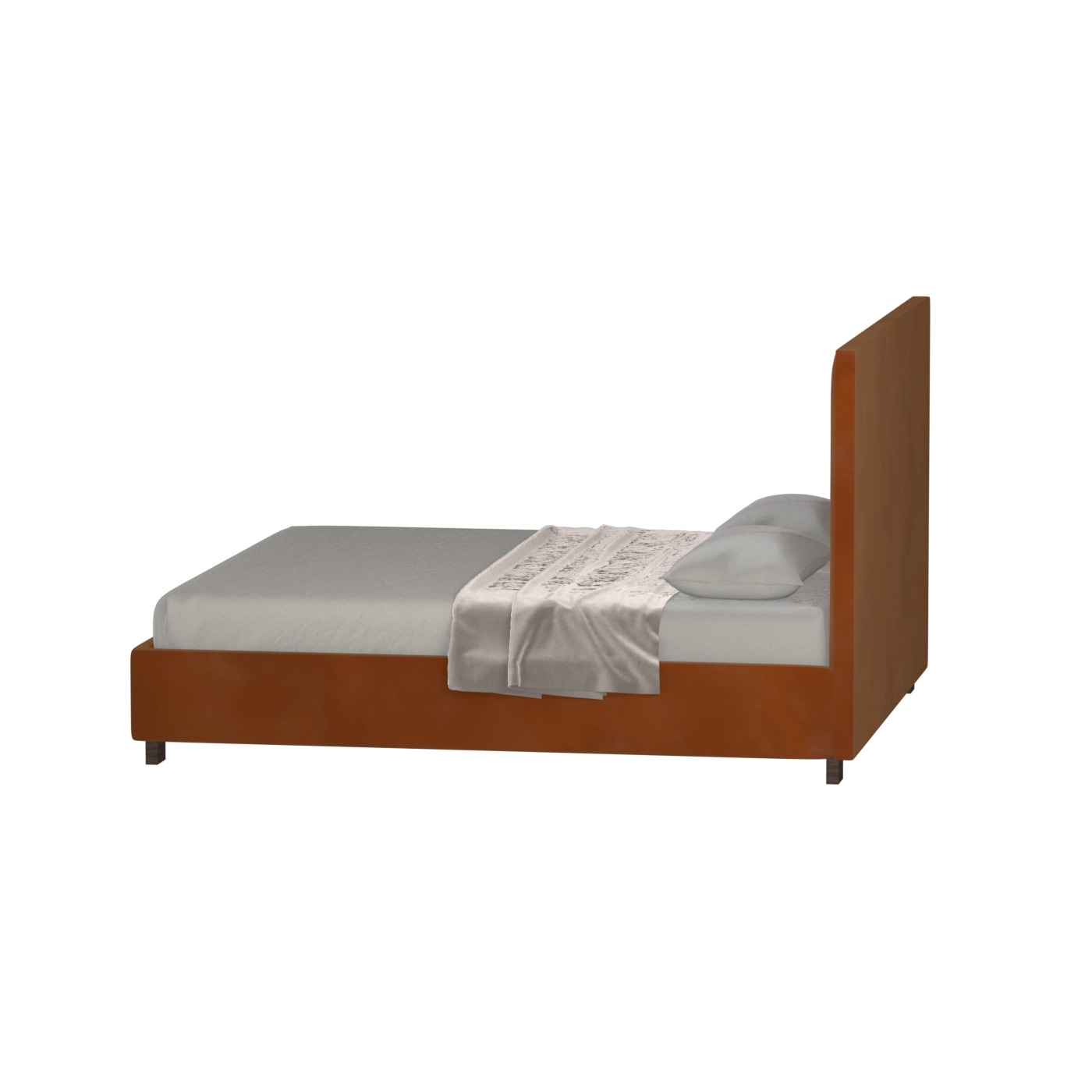 Ava High Headboard Bed in Luxe Fabric