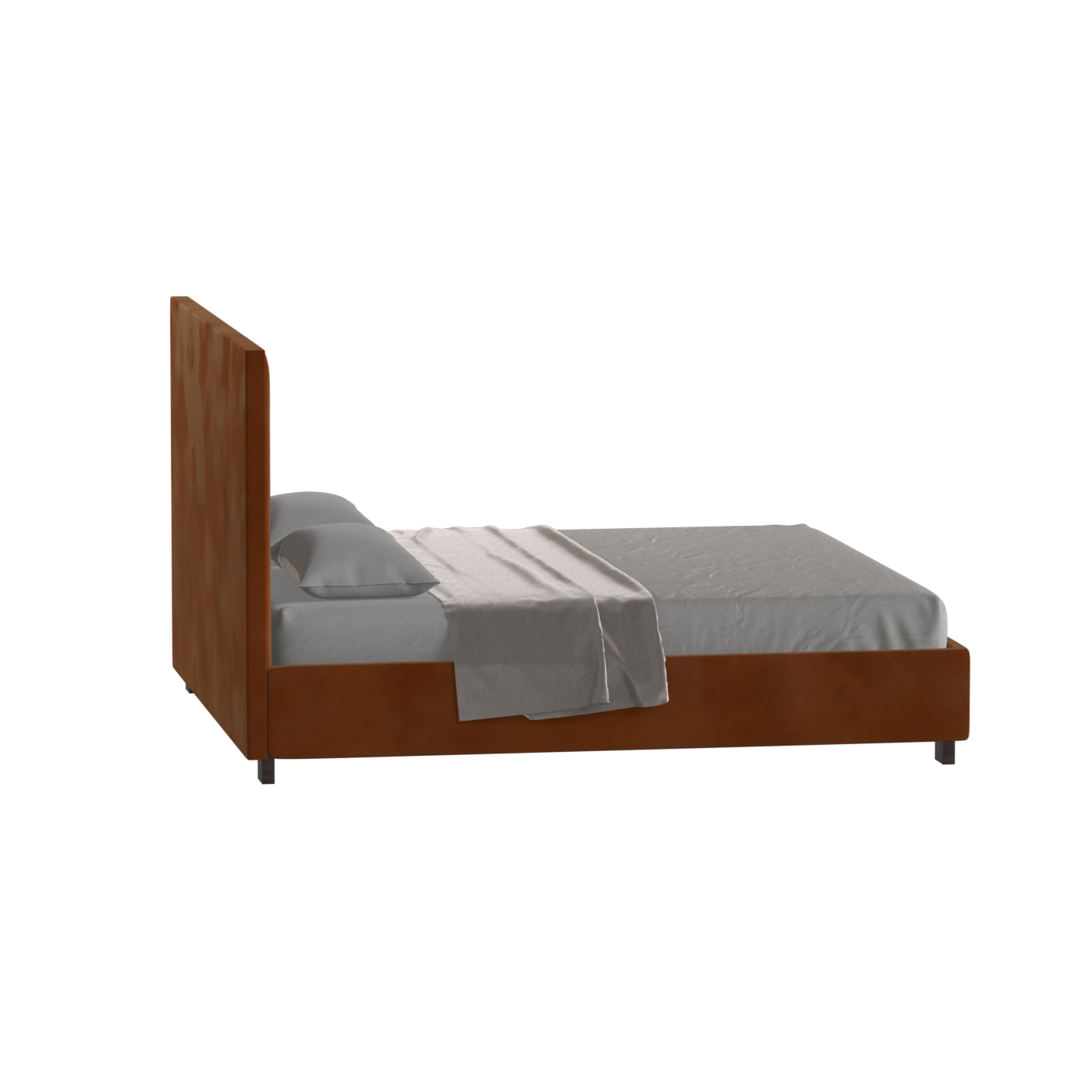 Ava High Headboard Bed in Luxe Fabric