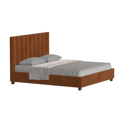 Ava High Headboard Bed in Luxe Fabric