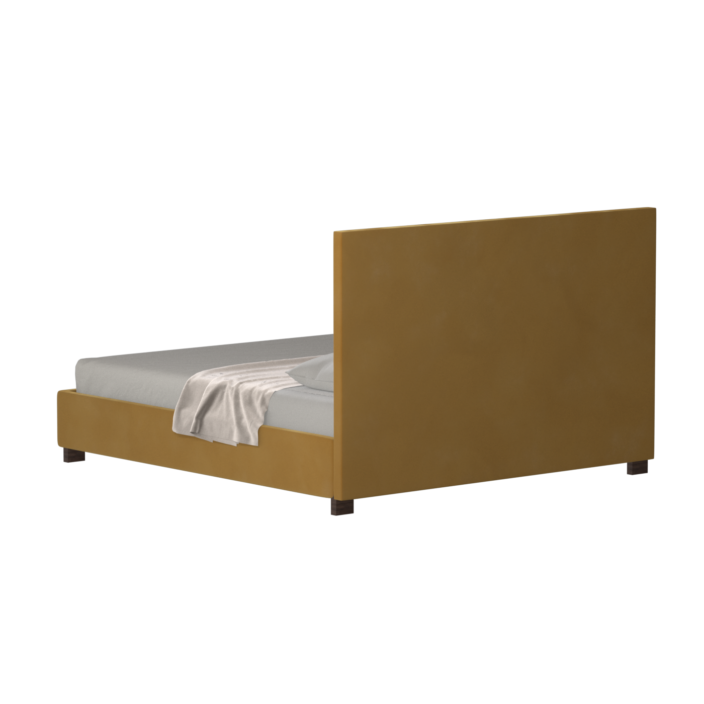 Lit à tête de lit haute Ava en tissu de luxe