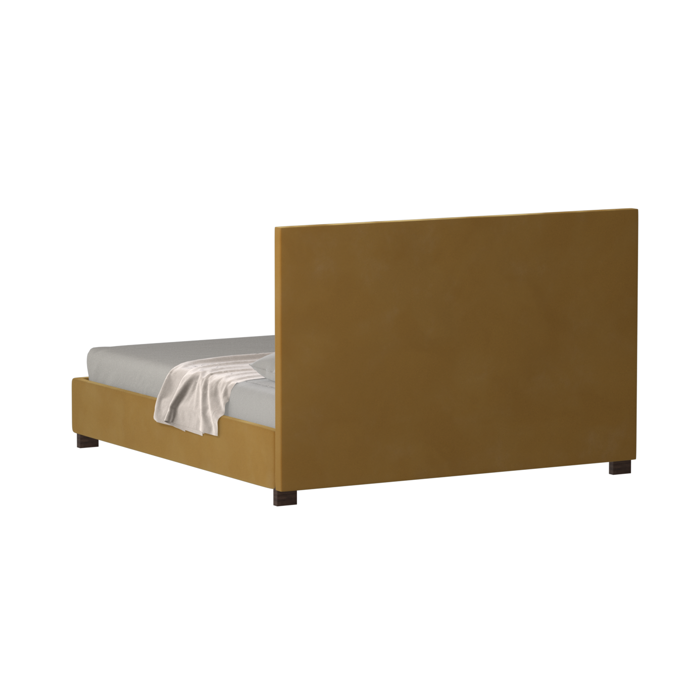 Lit à tête de lit haute Ava en tissu de luxe