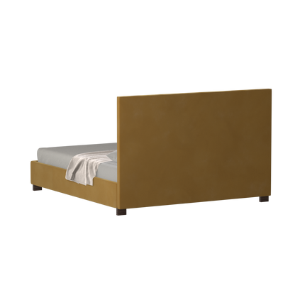 Lit à tête de lit haute Ava en tissu de luxe