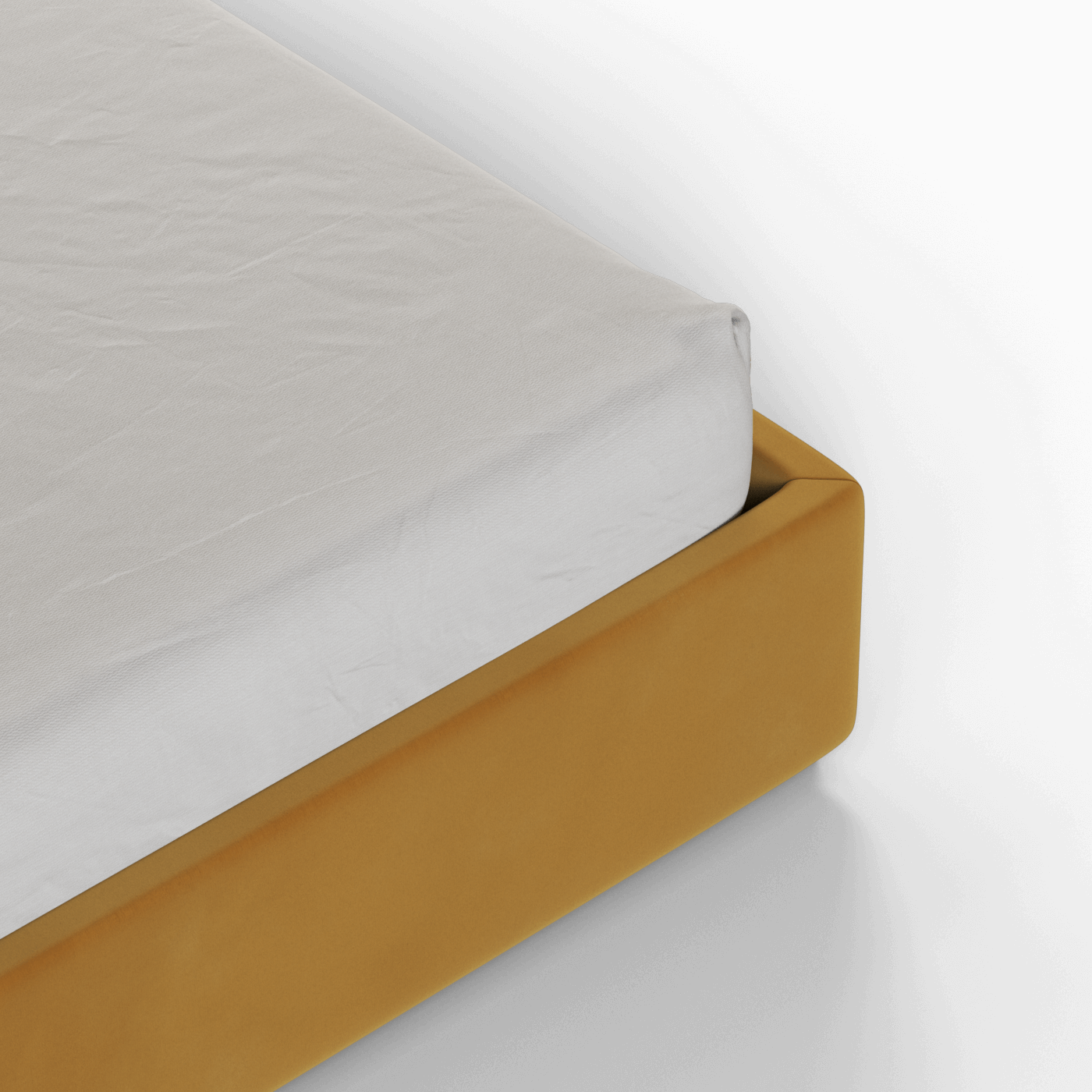 Lit à tête de lit haute Ava en tissu de luxe