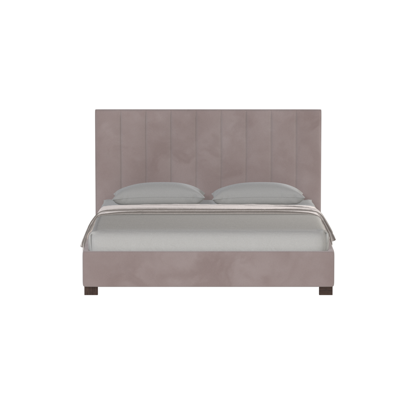 Lit à tête de lit haute Ava en tissu de luxe