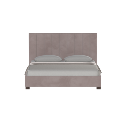 Lit à tête de lit haute Ava en tissu de luxe
